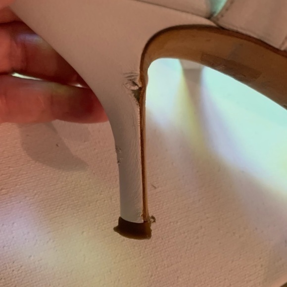 Gunmetal White & Silver Strappy 3” Sandals EU 38 - Picture 6 of 11